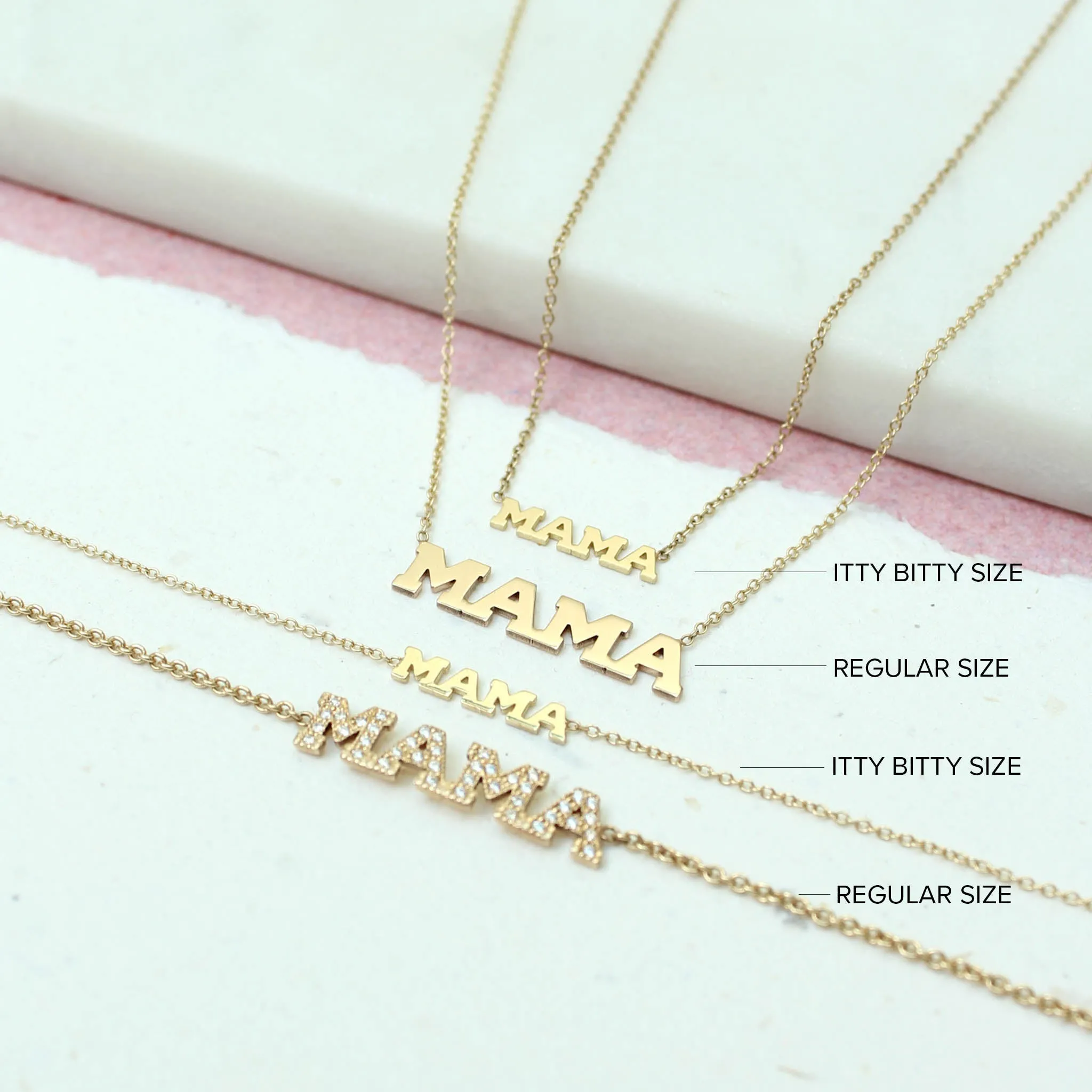 14k Full Pavé Diamond 4 Letter Necklace