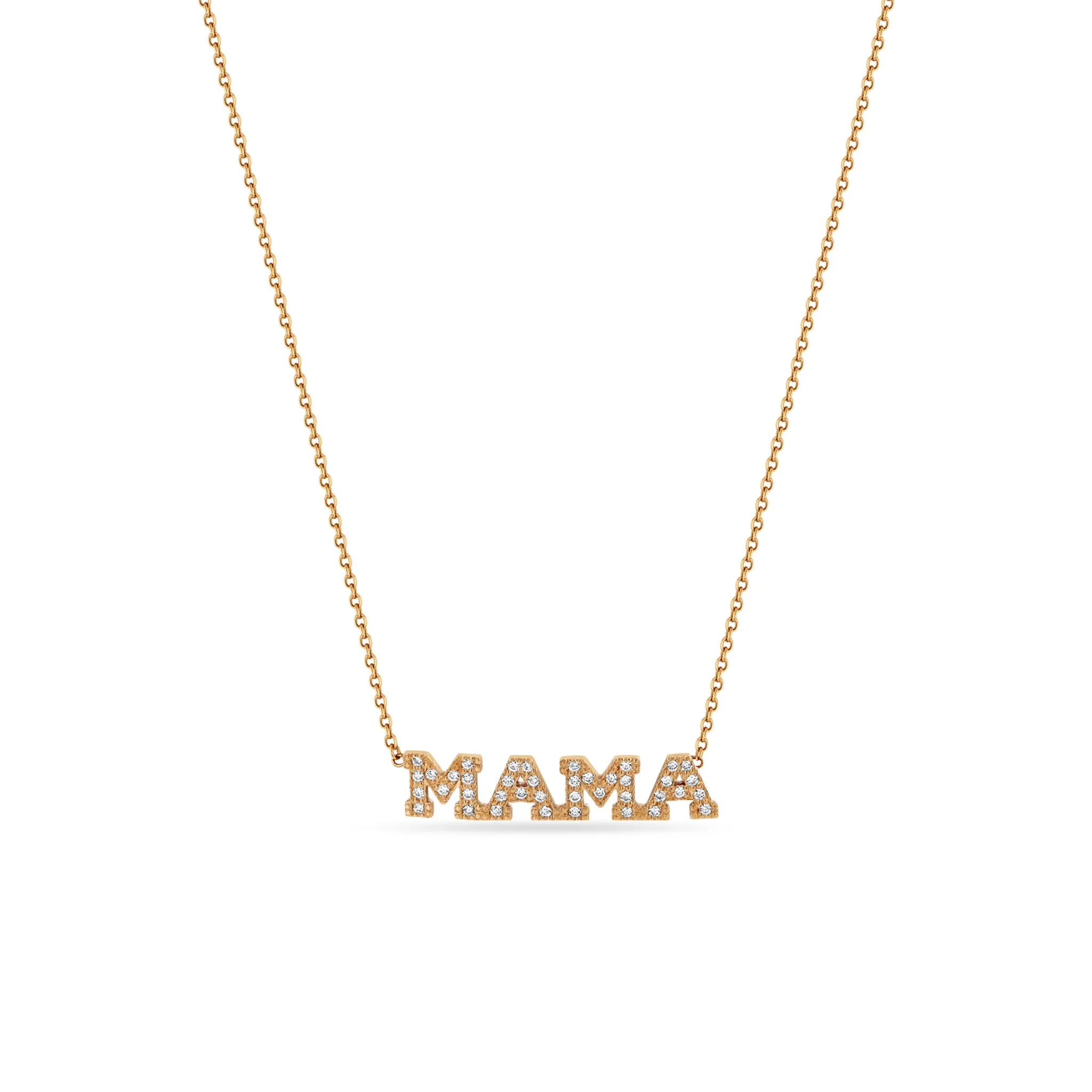 14k Full Pavé Diamond 4 Letter Necklace