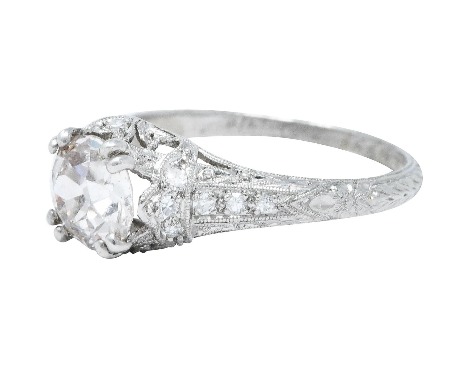 1910 Edwardian Byard F. Brogan 1.25 CTW Diamond Platinum Engagement Ring