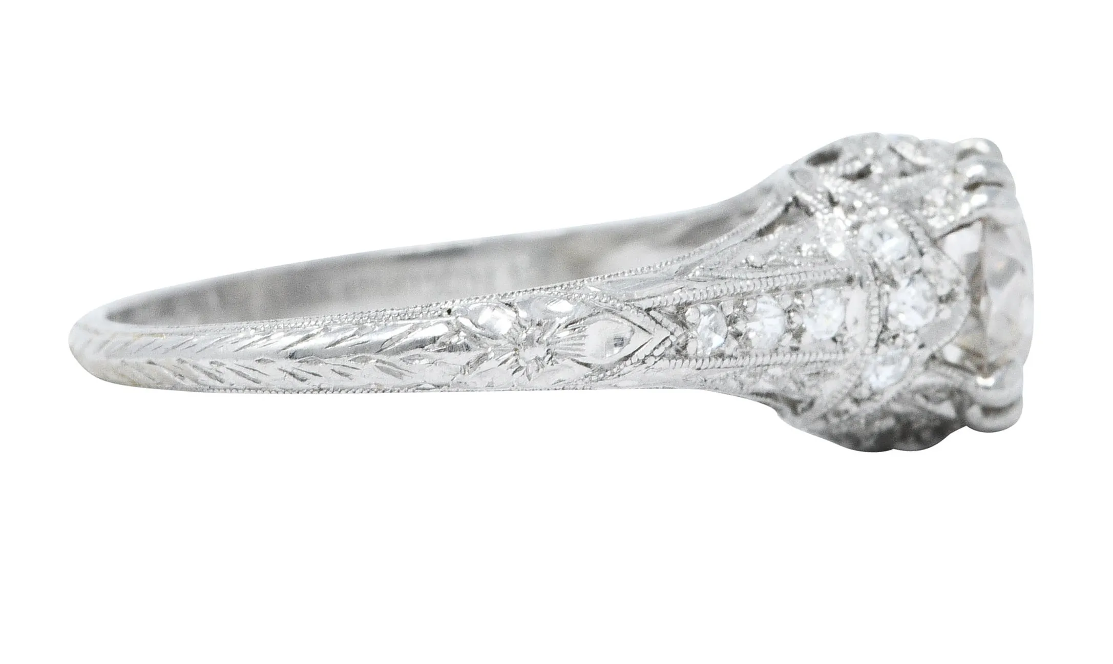 1910 Edwardian Byard F. Brogan 1.25 CTW Diamond Platinum Engagement Ring