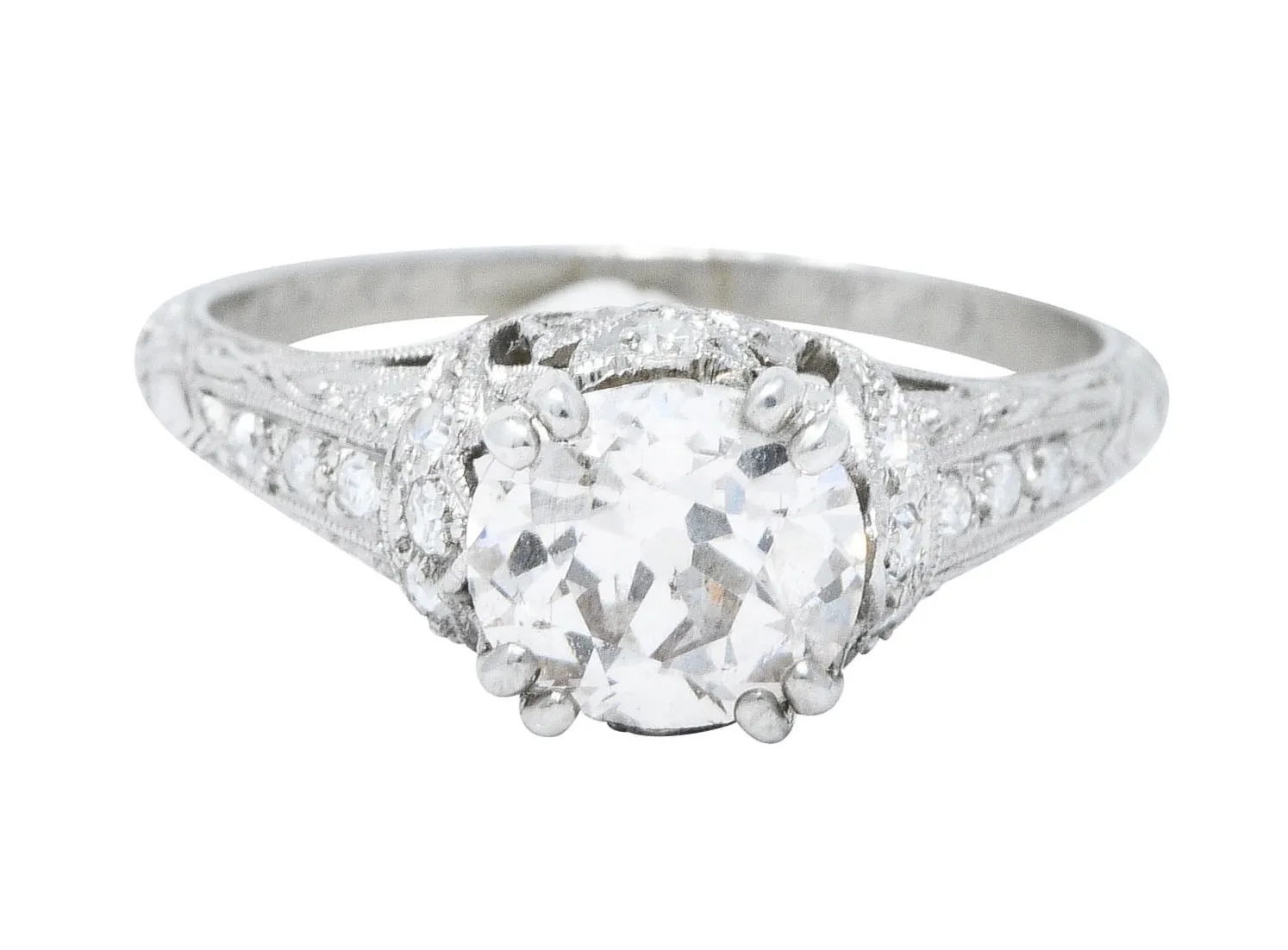 1910 Edwardian Byard F. Brogan 1.25 CTW Diamond Platinum Engagement Ring