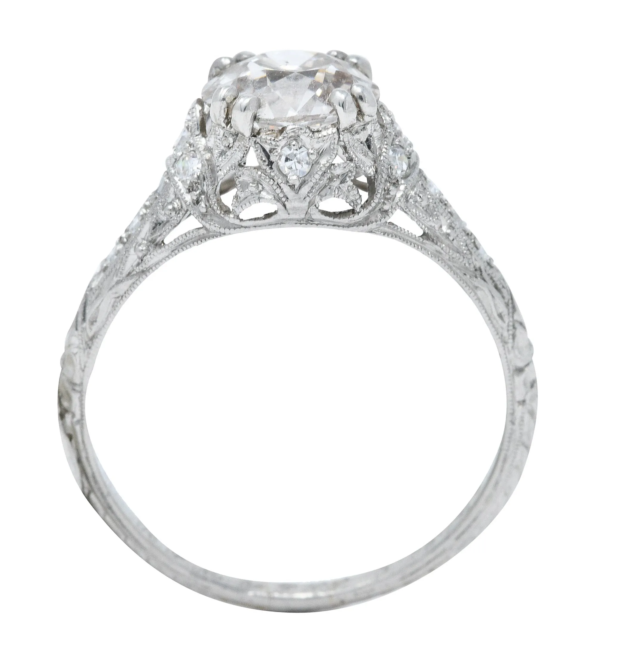 1910 Edwardian Byard F. Brogan 1.25 CTW Diamond Platinum Engagement Ring