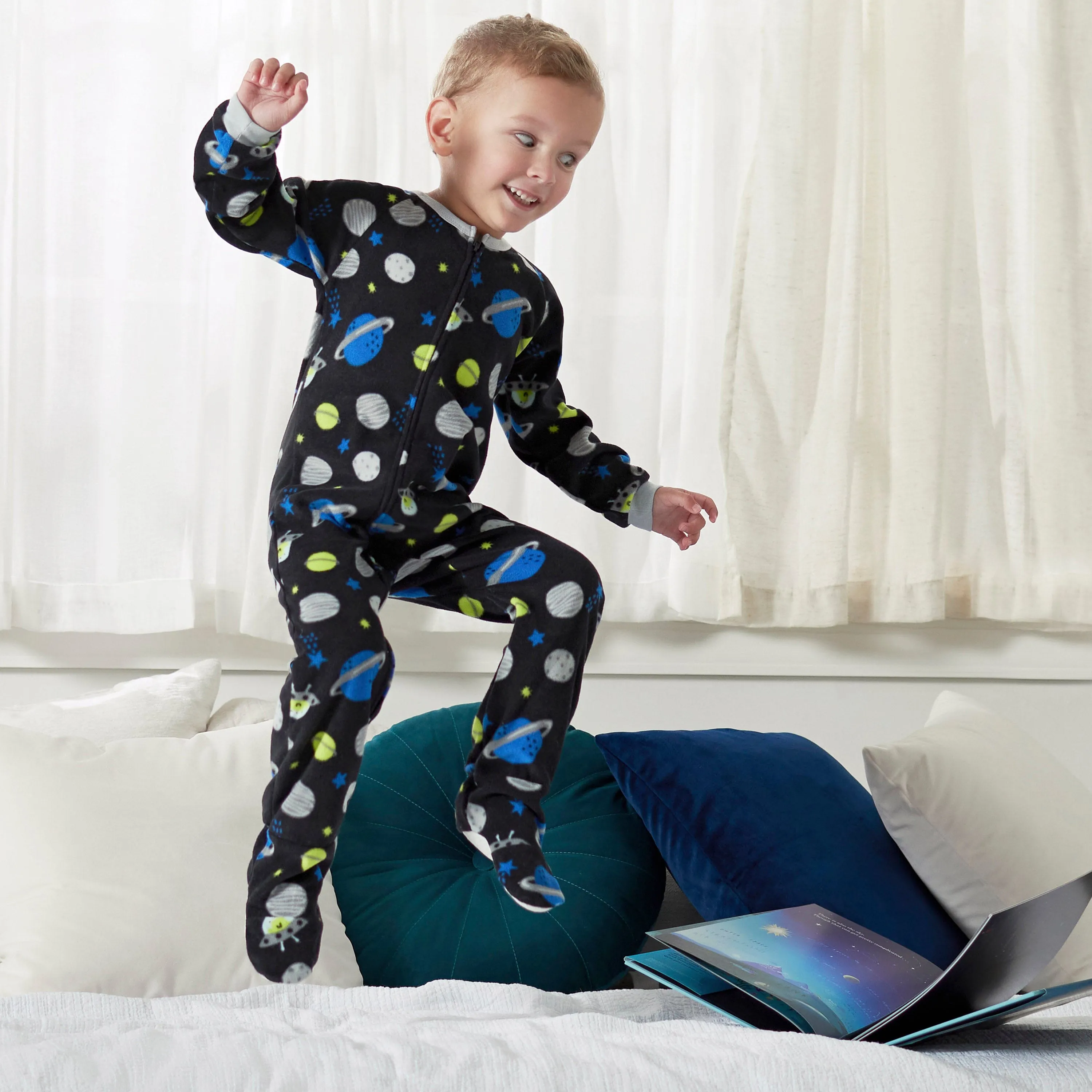 2-Pack Baby & Toddler Boys Deep Space Fleece Pajamas