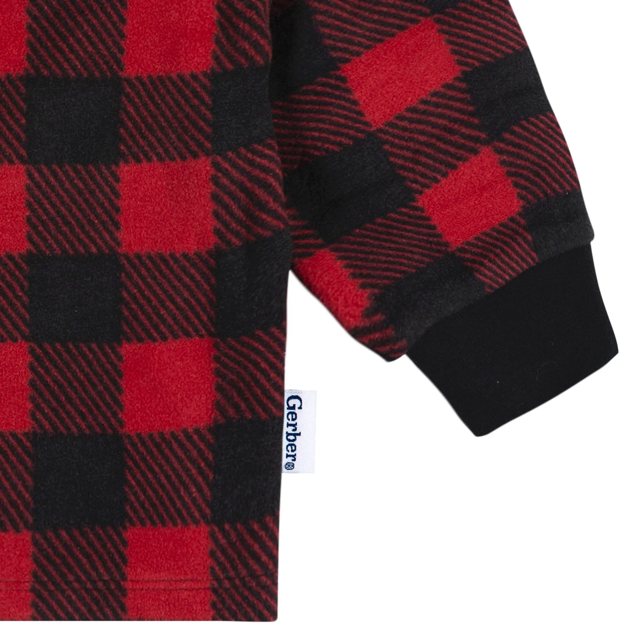 2-Piece Infant & Toddler Boys Red Plaid Fleece Pajamas