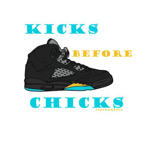 Air Jordan 5 Aqua - Black T-Shirt (KICKS BEFORE CHICKS)