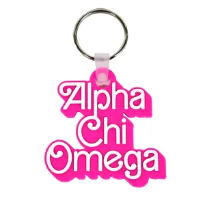 Alpha Chi Omega Keychain- Retro Dolly Sorority Name Design