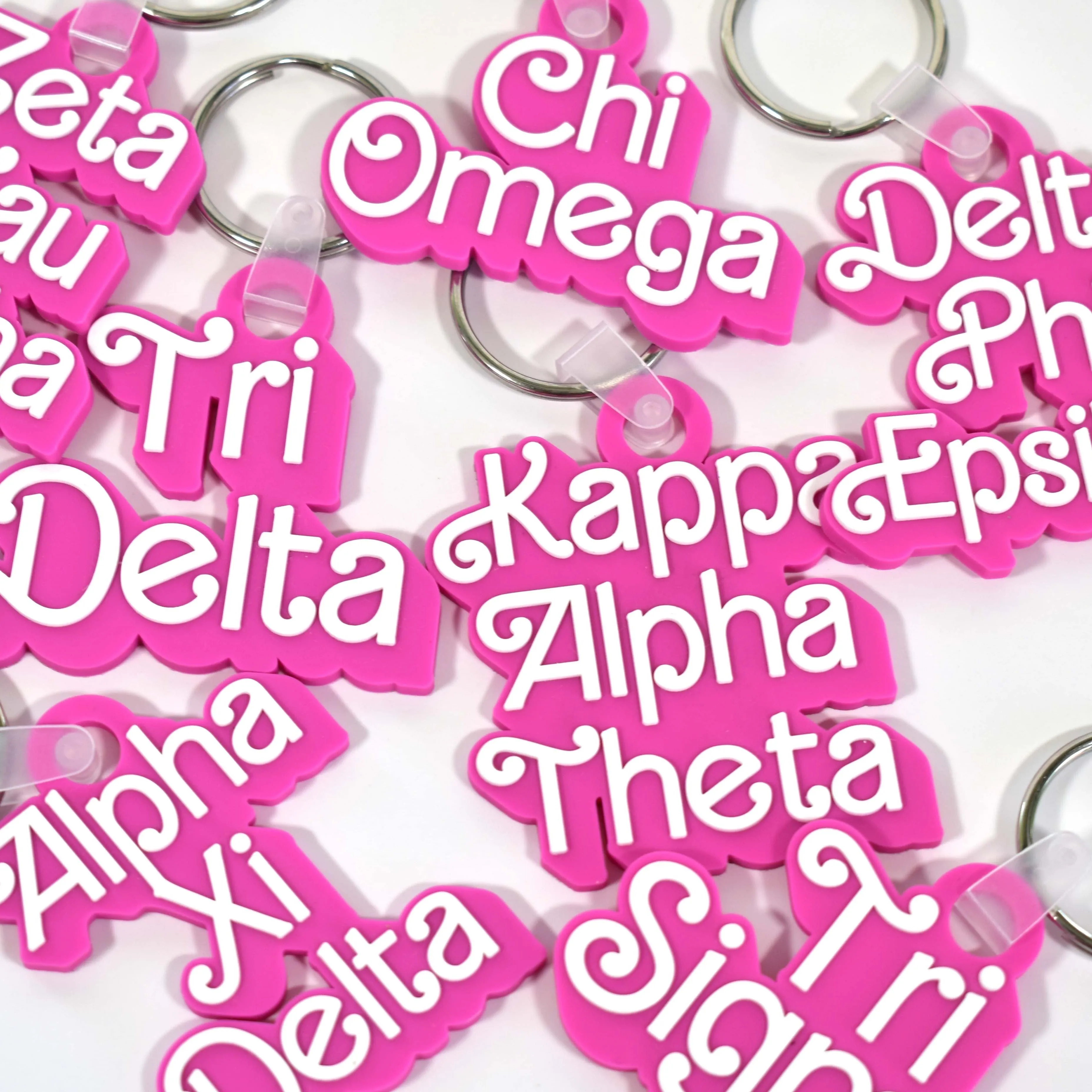 Alpha Chi Omega Keychain- Retro Dolly Sorority Name Design