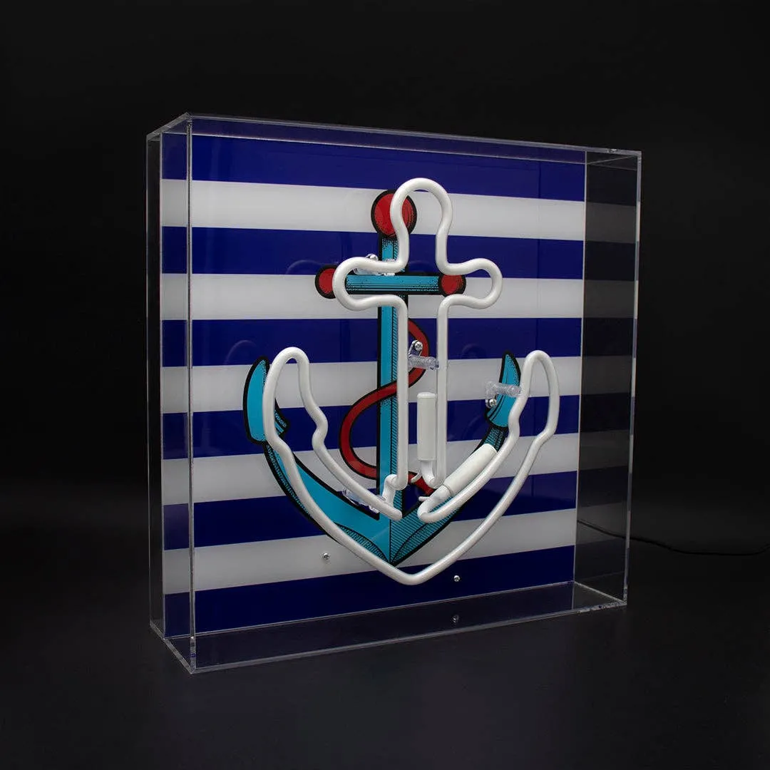 'anchor' Large Acrylic Box Neon Light with Graphic