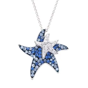 Aqua Mom & Baby Starfish Pendant