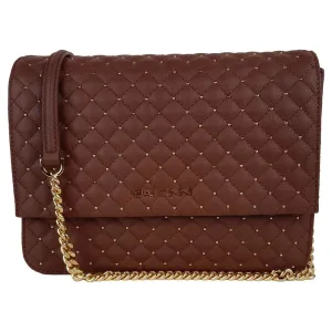 Baldinini Trend Chic Quilted Calfskin Shoulder Bag with Studs