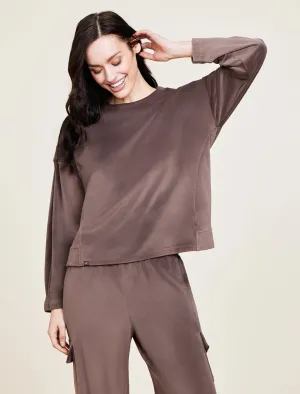 Barefoot Dreams LuxeChic® Tucked Sweatshirt in Java