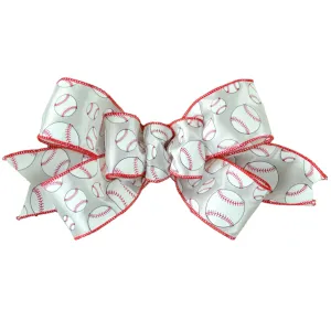 Baseball Wreath Bow, Base Ball Printed Add On Bow