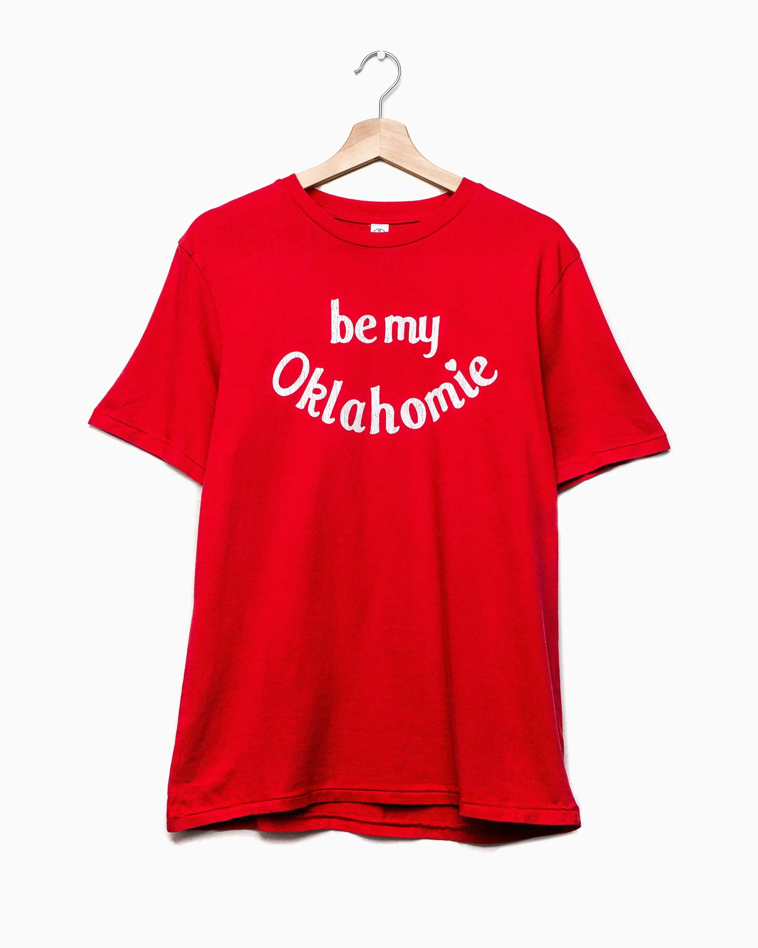 Be My Oklahomie Red Tri-Blend Tee with White Letters