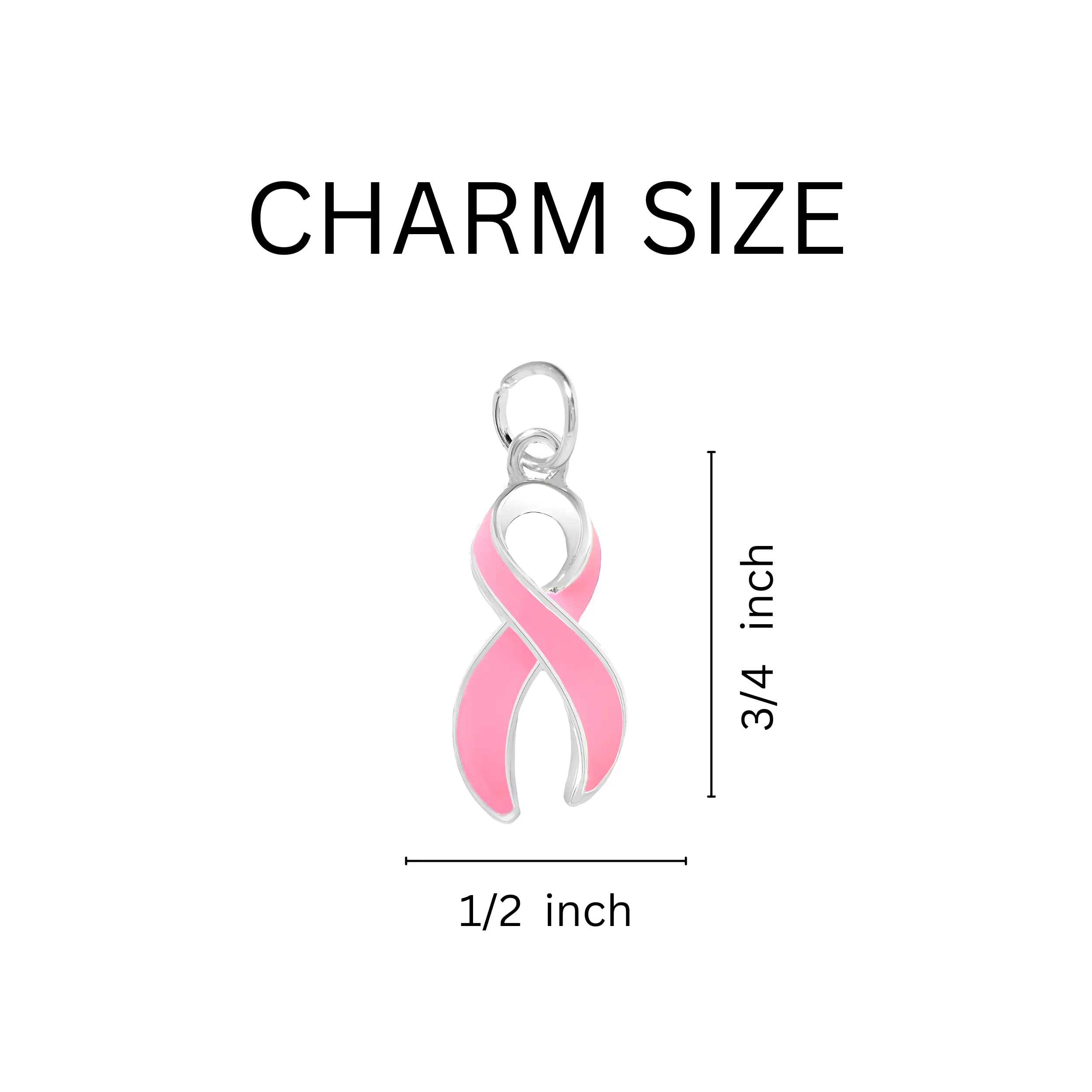 Big Heart Pink Ribbon Keychains