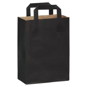 Black Paper Bag With Handle - H:9in Gusset:6.9 X 3.5 -500pcs 500 Pcs/Cs