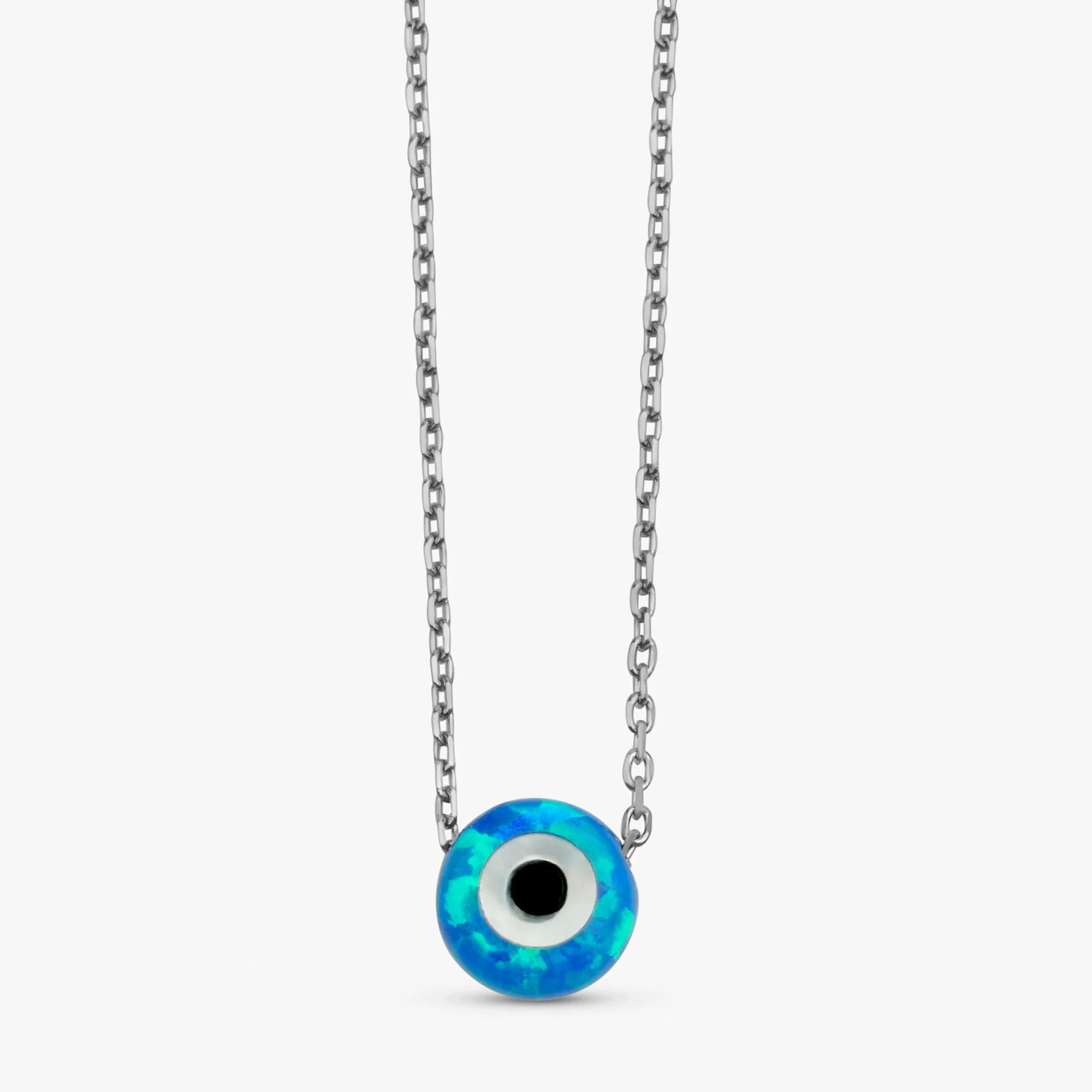 Blue Opal Evil Eye Necklace, Ophelia