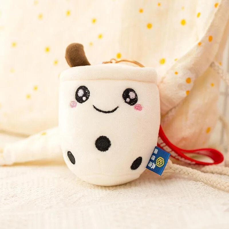 Boba Keychains 3 pcs Cute Boba Cup Shape Plush Keyring