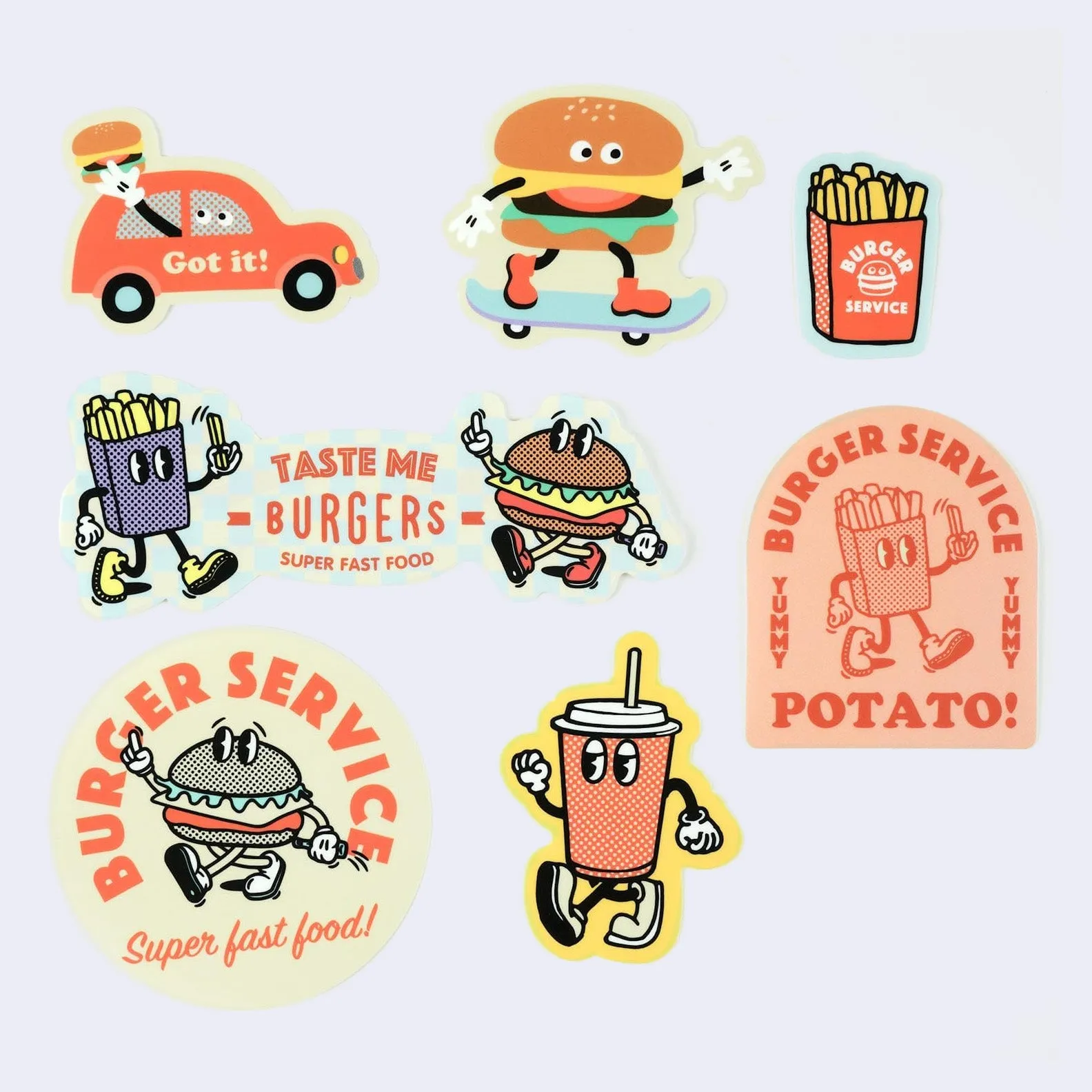 Burger Sticker Pack (7 Stickers)