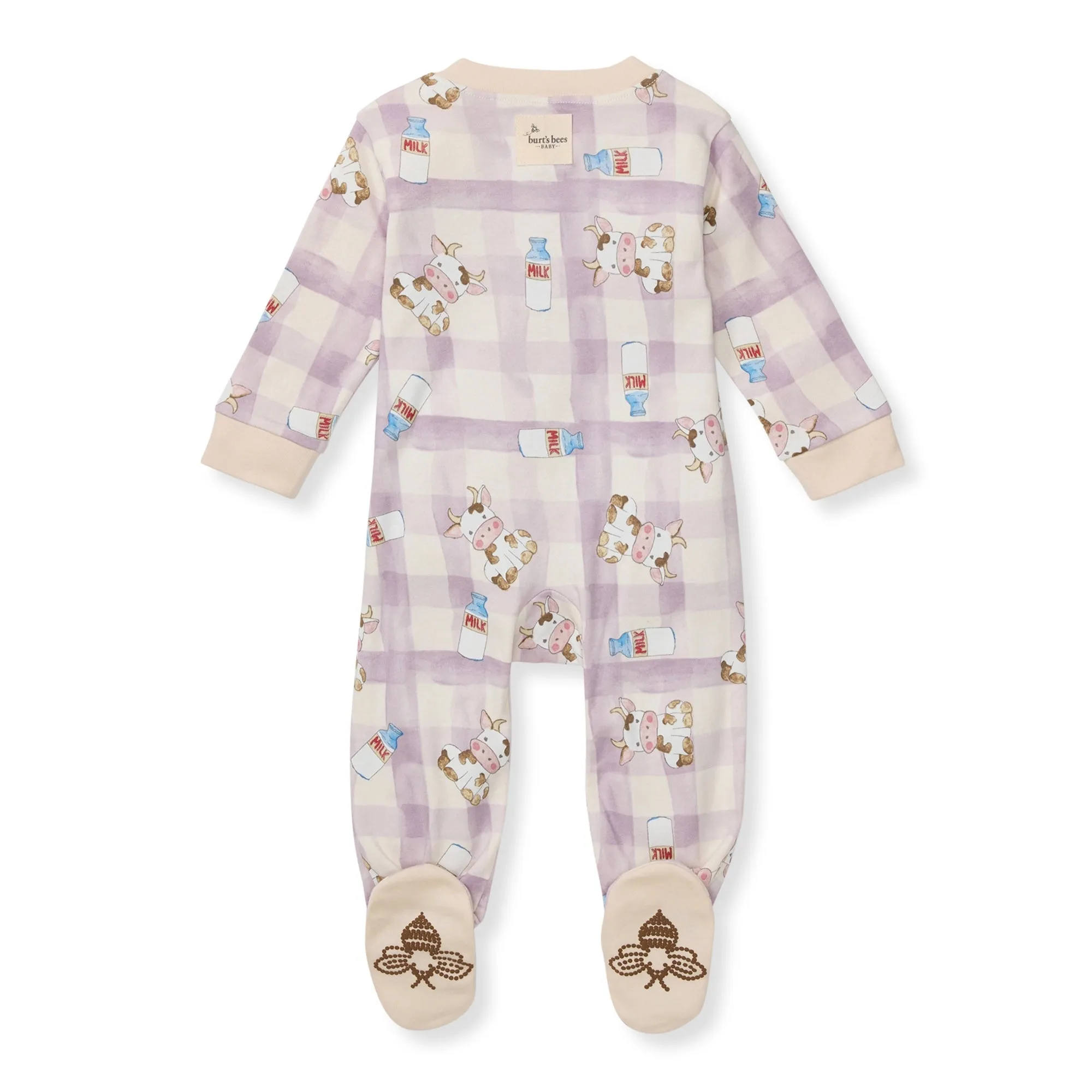 Burt's Bees Organic Baby One-Piece Sleep & Play Little Moo Lilac