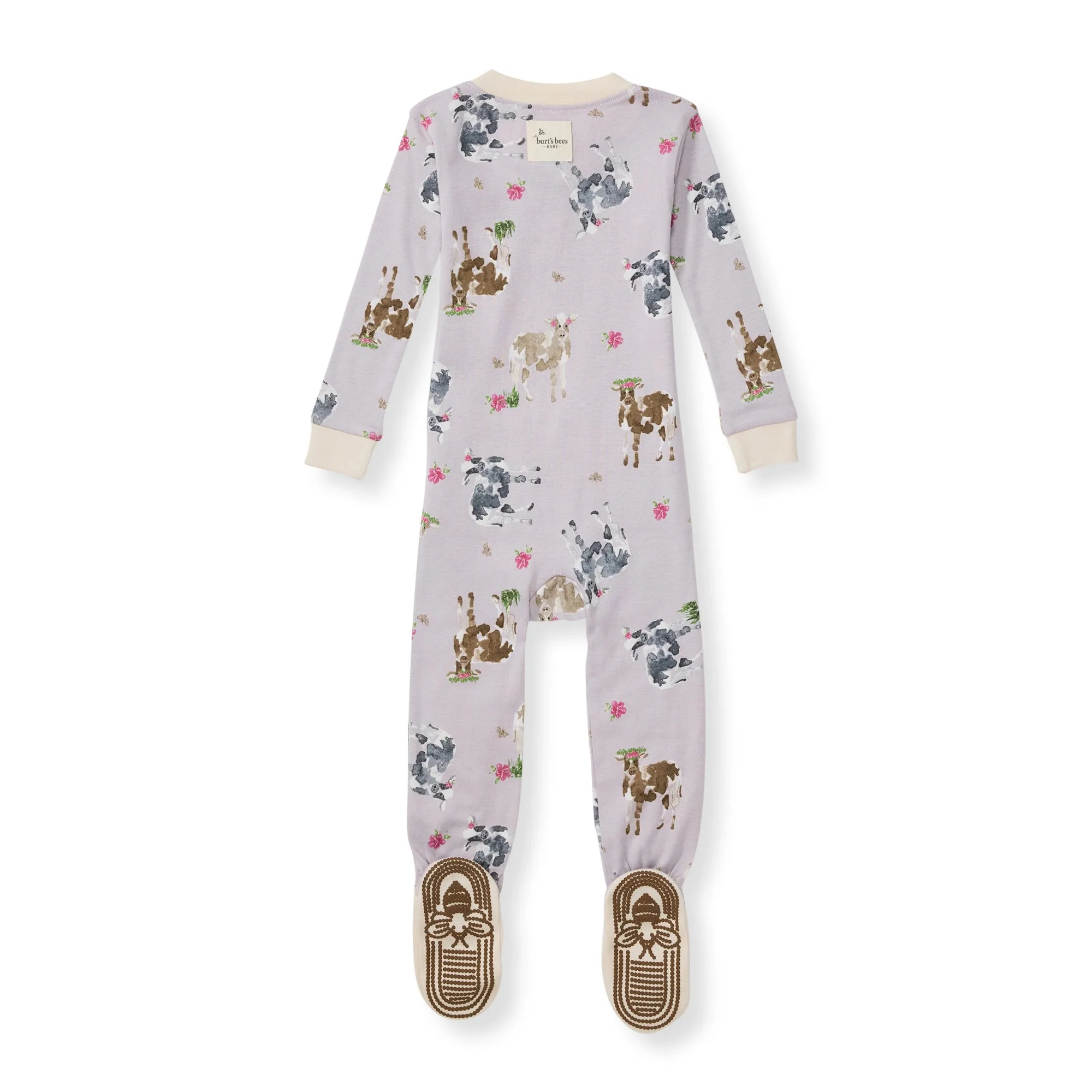 Burt's Bees Organic Baby One-Piece Sleeper Miss Moo