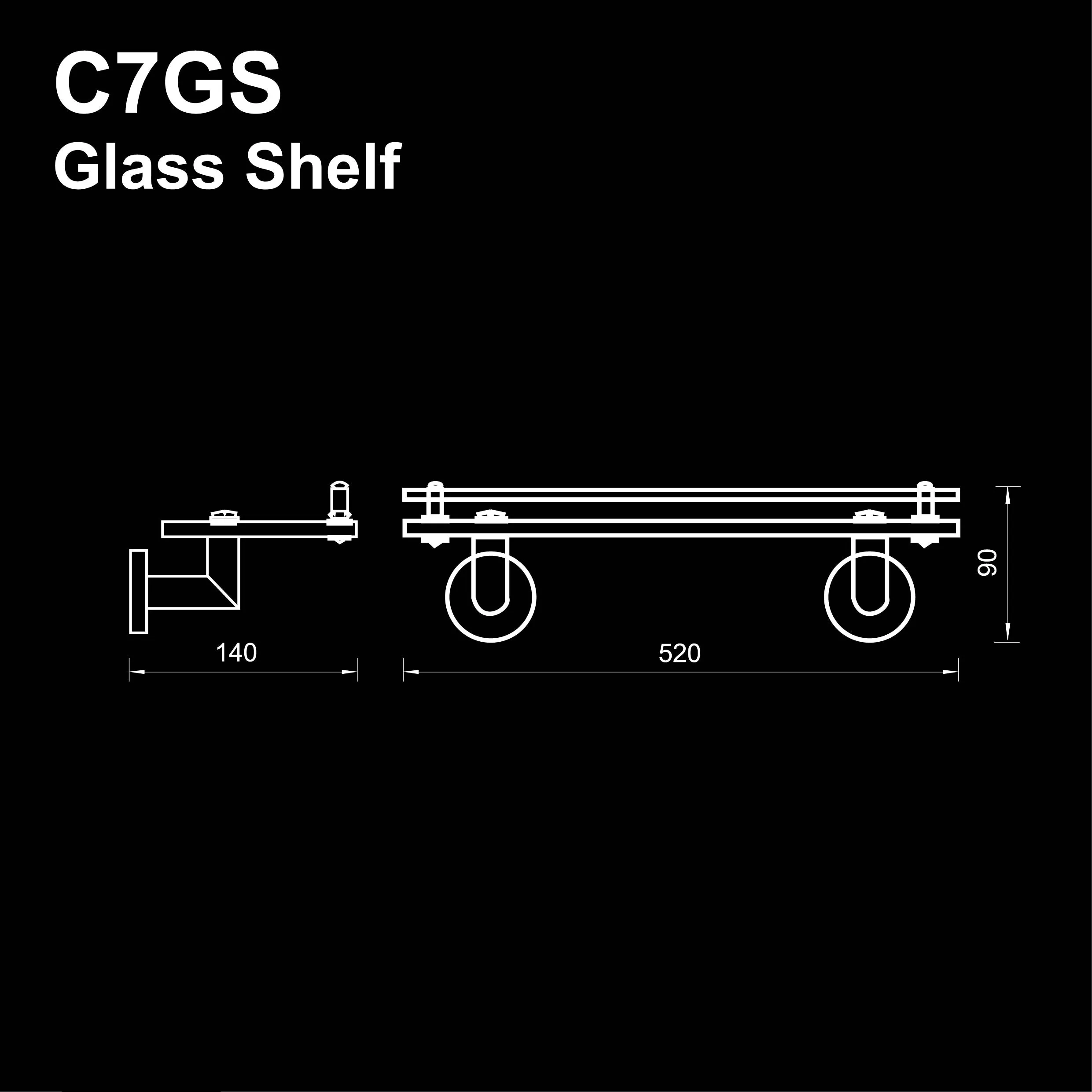 C7GS - COLOSEO Series Glass Shelf - Bathroom Accessories