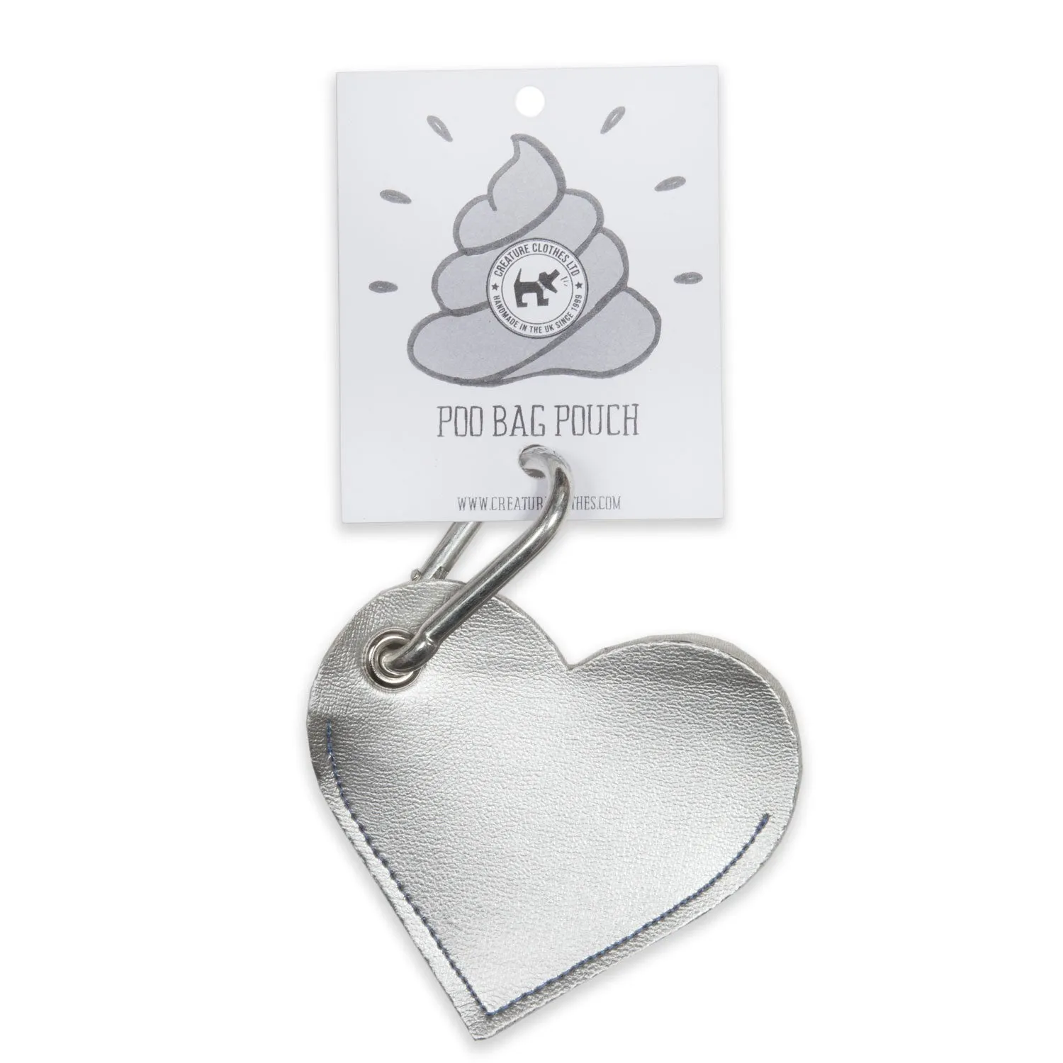 Canvas Silver Heart Poo Bag Pouch