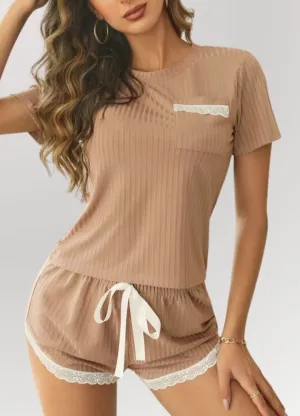 Caramel Dreams Tee and Shorts Pajama Set