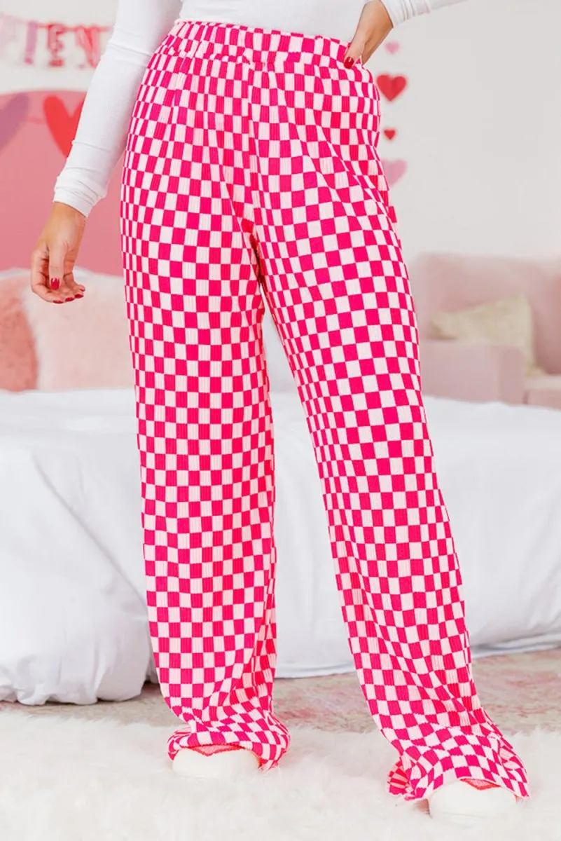 Checkered Button Shirt and Pajama Pant Set