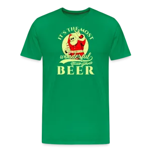 Cheers to the Season: Men's Premium 'Most Wonderful Time for a Beer' Festive Tee