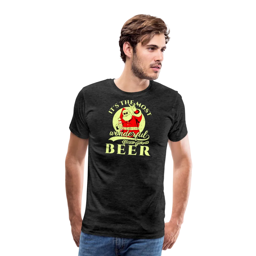 Cheers to the Season: Men's Premium 'Most Wonderful Time for a Beer' Festive Tee