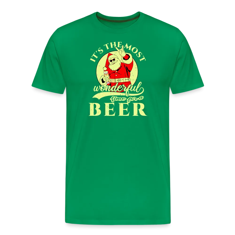 Cheers to the Season: Men's Premium 'Most Wonderful Time for a Beer' Festive Tee