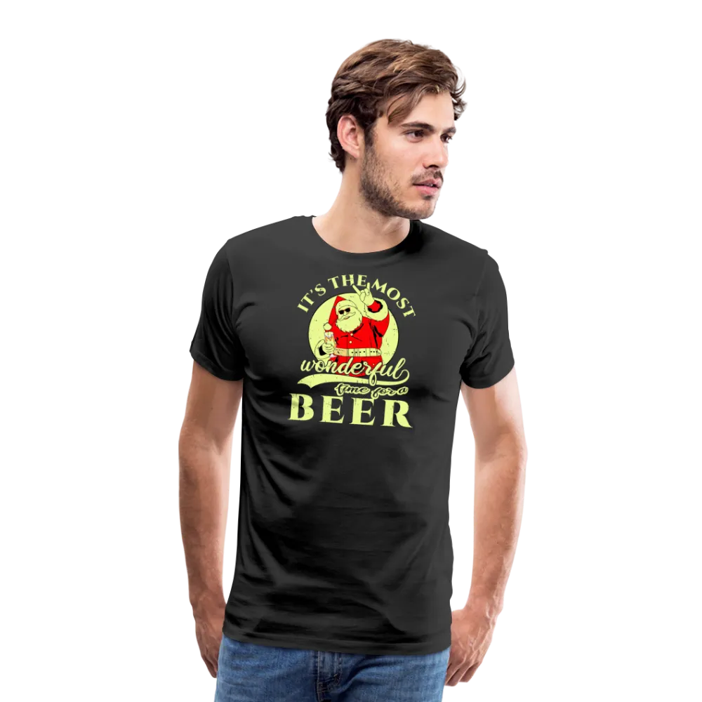 Cheers to the Season: Men's Premium 'Most Wonderful Time for a Beer' Festive Tee