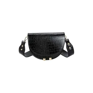 Chic CrocSaddle Irregular Crossbody Shoulder Bag