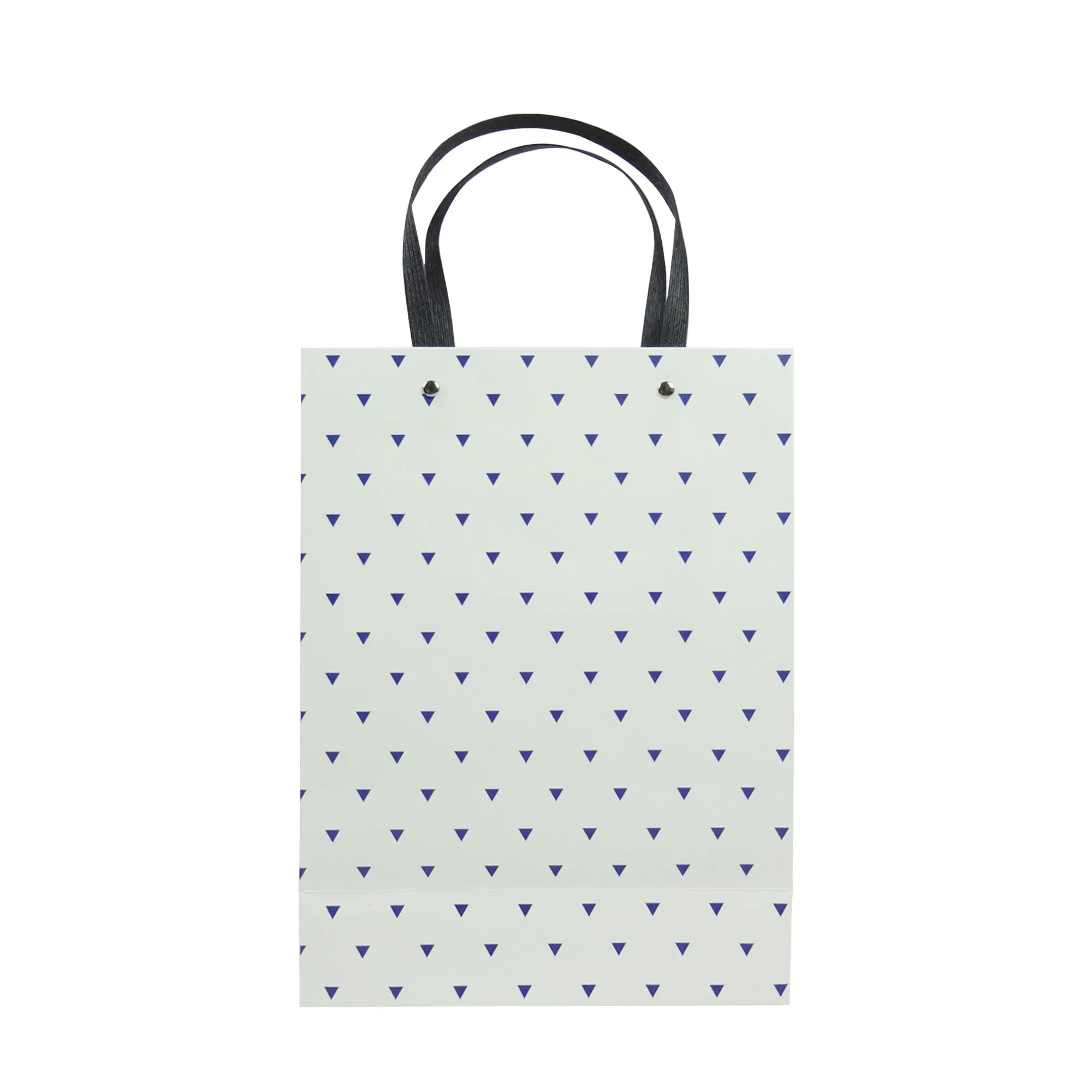 Chic Geometric Patterned Gift Bags - Set Of 3, Blue And White