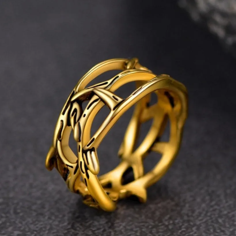 Christian Jesus Crown of Thorns Ring for Men