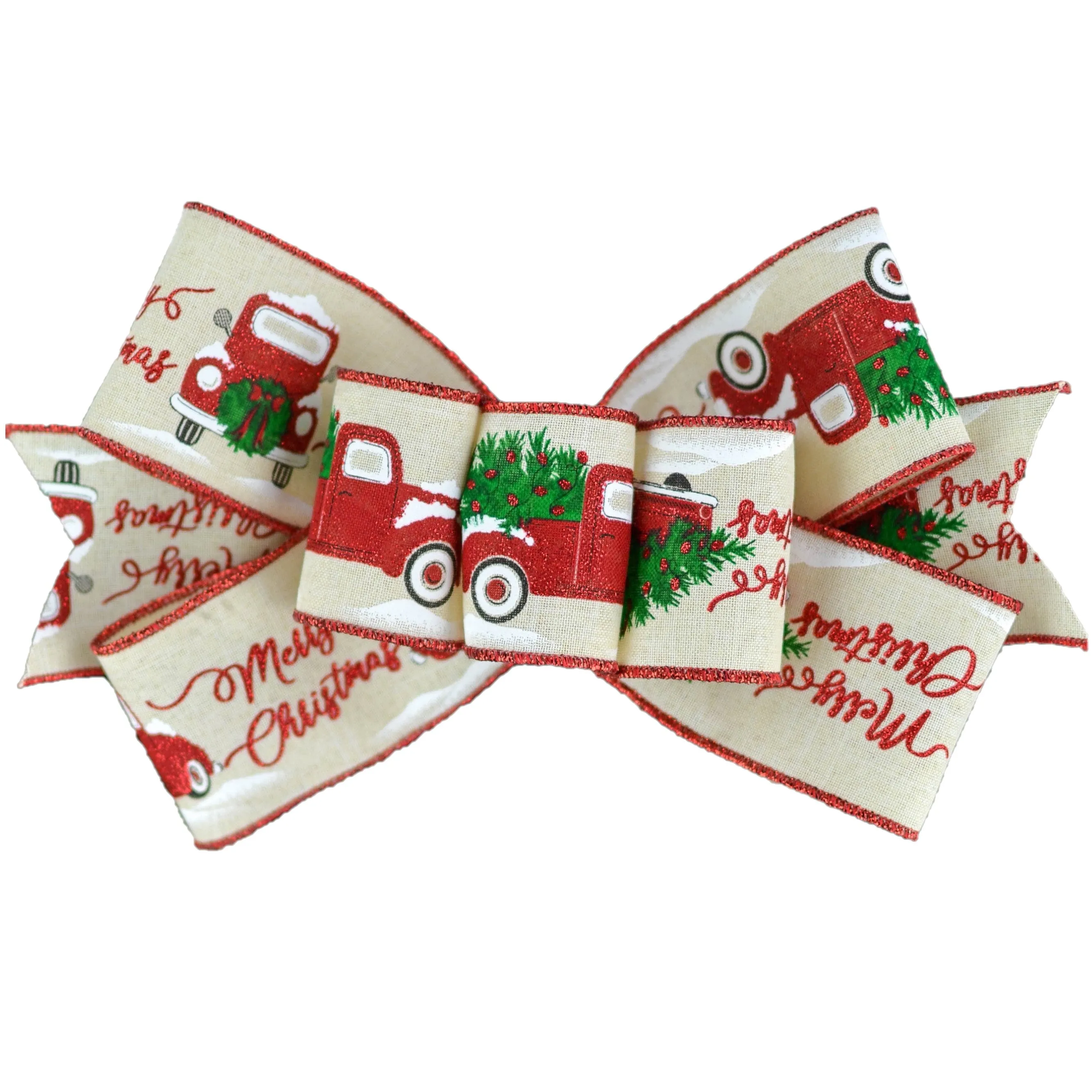 Christmas Tree Truck Add On Wreath Bow - Wreath Embellishment for Already Made Wreath