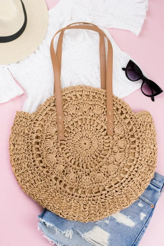 Circle Wicker Beach Purse