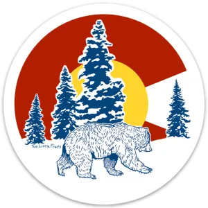 Co Flag Bear Sticker