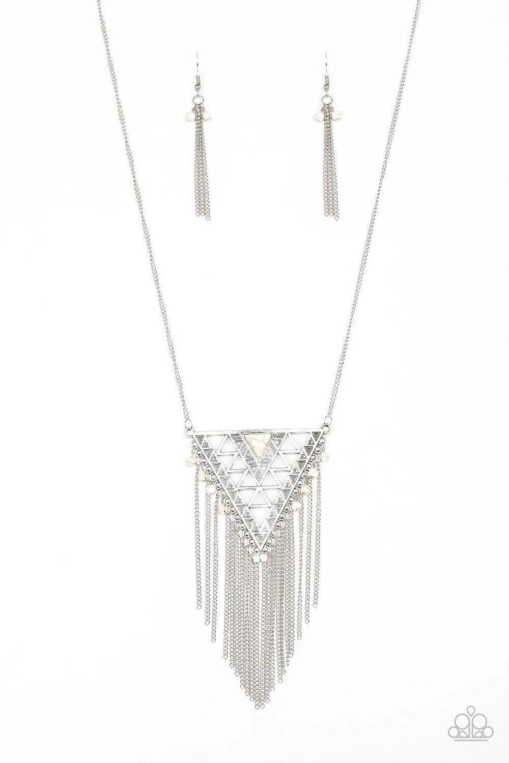 Colorfully Colossal White Necklace - Paparazzi Accessories