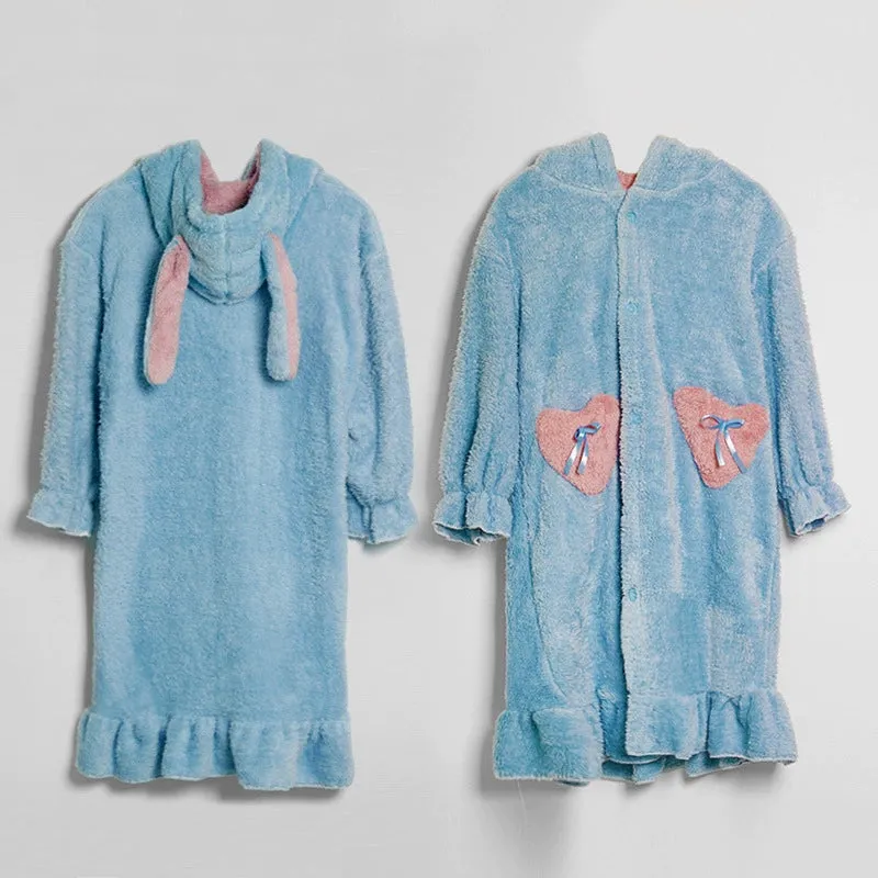 Coral Velvet Big-Eared Dog Nightgown