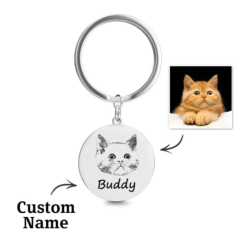 Custom Pet Keychains Custom Photo Keychains Engraved Keychains for Your Lover Pet