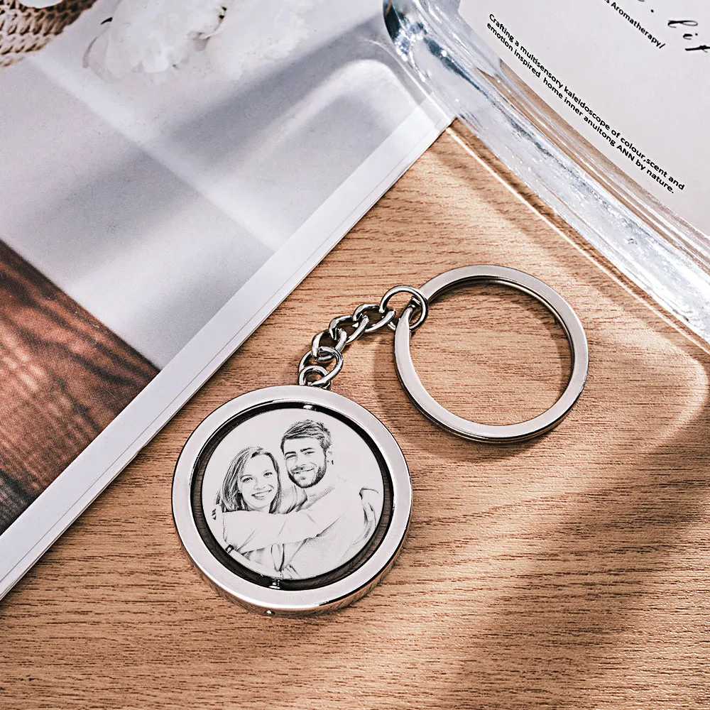 Custom Photo Calendar Keychain Rotate Special Date Couple Anniversary Gifts