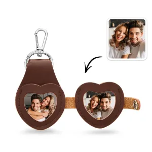 Custom Photo Keychain Heart-shaped Leather Commemorate Gifts