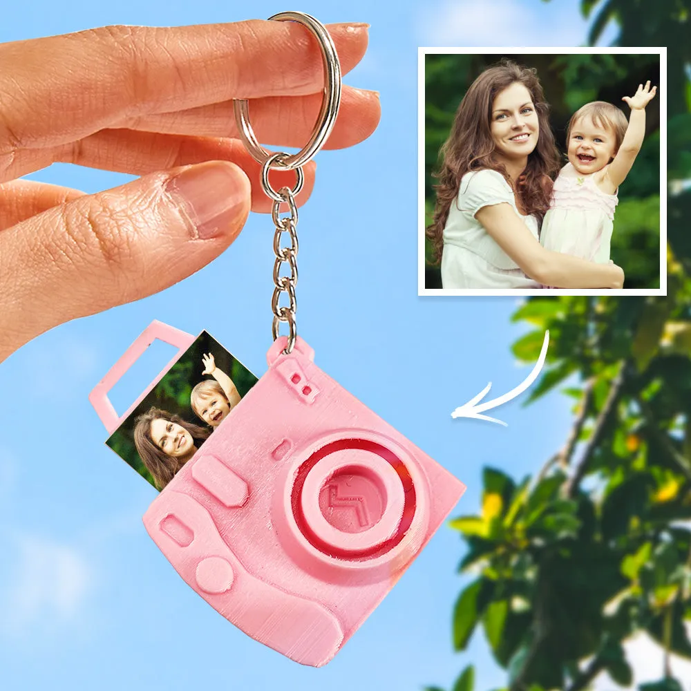 Custom Photo Mini Camera Keychain Personalized Camera Keychain with Pull Out Picture