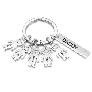 Customized Name Boy Girl Keychains With 5 Names