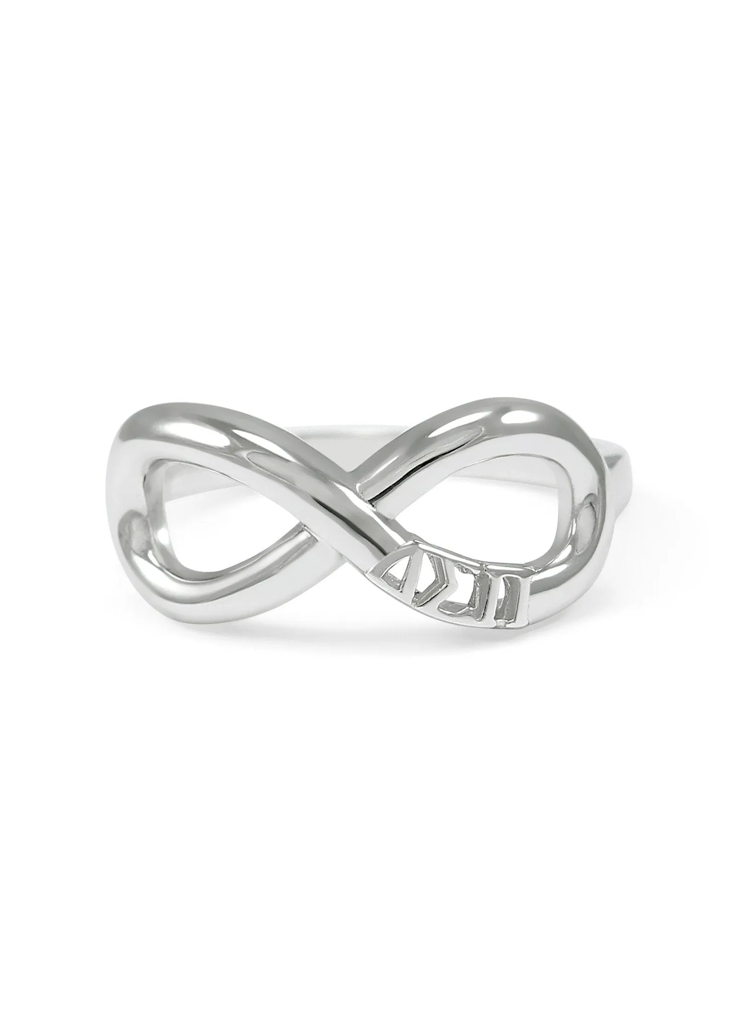 Delta Sigma Pi Sterling Silver Infinity Ring