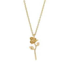 Devotion - Rose Necklace in 14k Yellow Gold