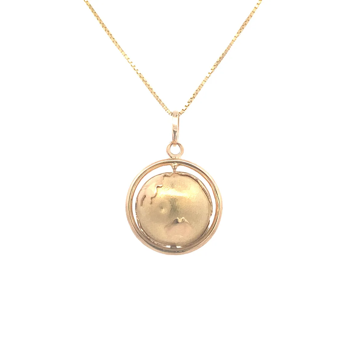 Estate Yellow Gold Globe Pendant and Chain