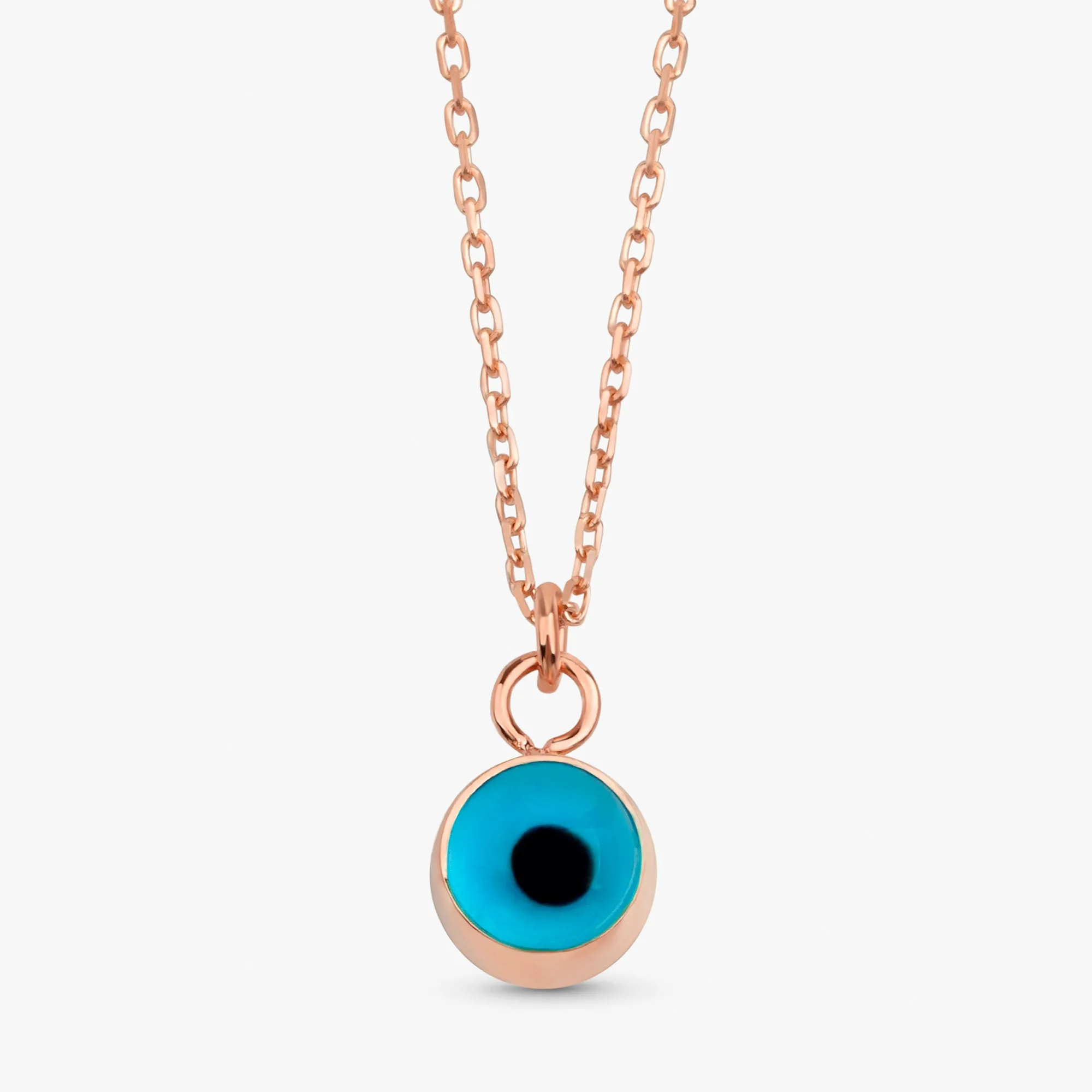 Evil Eye Glass Charm Necklace, Gabriella