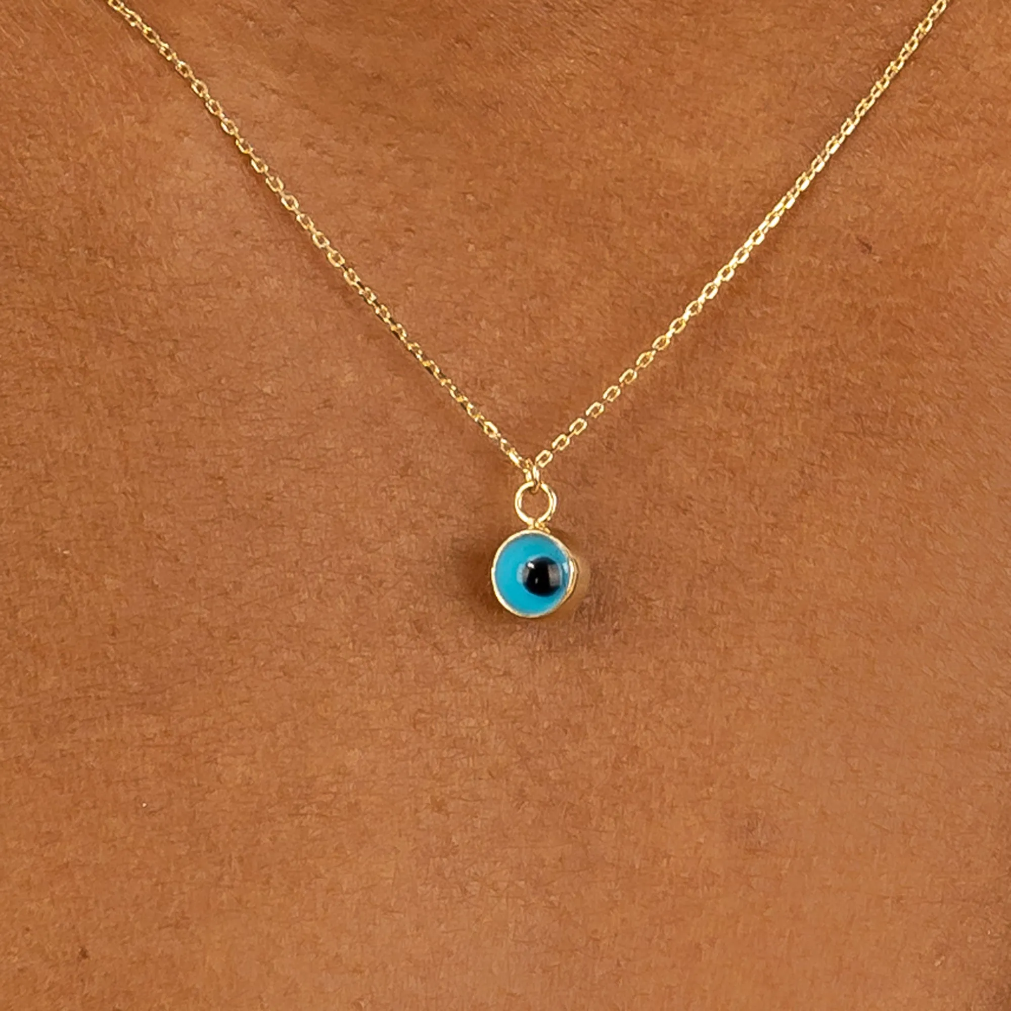 Evil Eye Glass Charm Necklace, Gabriella